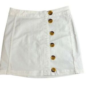 Free people white button down mini skirt size 2 small